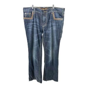 Xtreme Couture Men’s 38x34‎ Dark Wash Jeans Grunge Y2K Dsitressed Streetwear XC